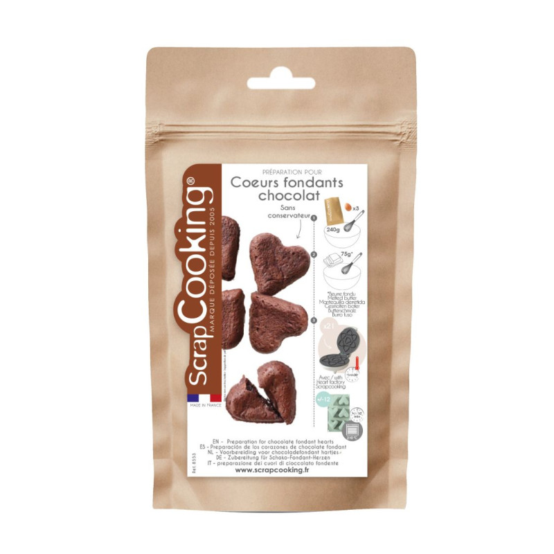 Préparation pour Fondants choco Cœurs pack - ScrapCooking
