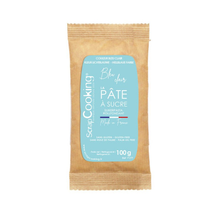 Pâte à sucre bleu clair 100g - ScrapCooking