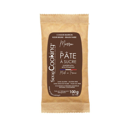 Pâte à sucre marron 100g - ScrapCooking