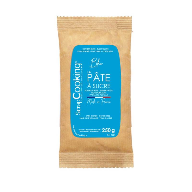 Pâte à sucre bleu 250g - ScrapCooking