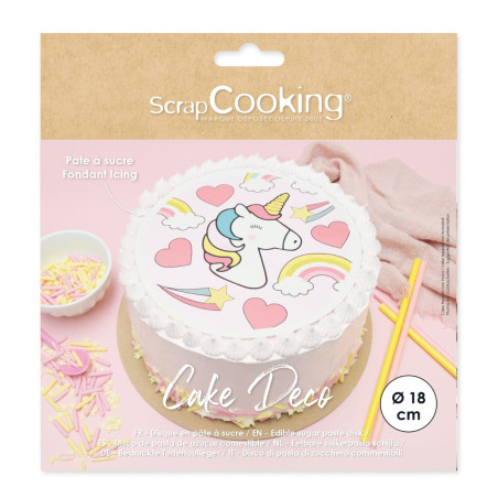 Disque de pâte à sucre Licorne - ScrapCooking