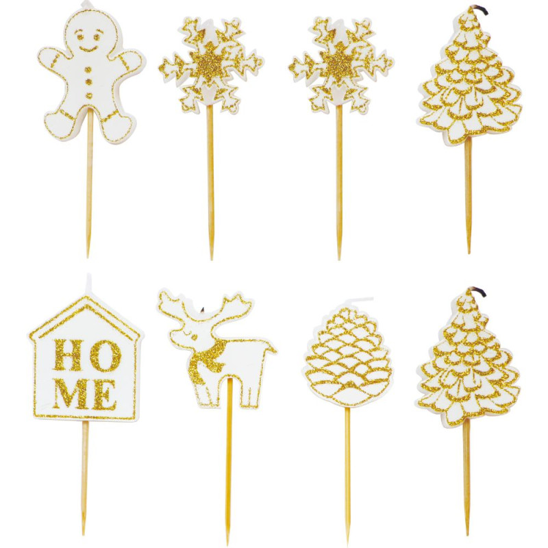 8 golden Christmas candles - product image 2 - ScrapCooking