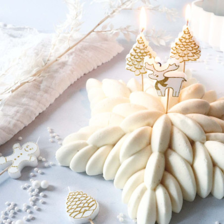 8 bougies de Noel dorées déco - ScrapCooking