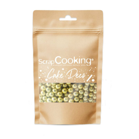 Edible gold sugar pearls for cakes | ScrapCooking