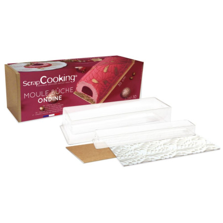 Kit buche Ondine avec insert, moule et tapis - ScrapCooking