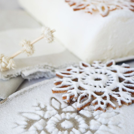 Boxed set of 3 chocolate Yule logs with ingredients and utensils