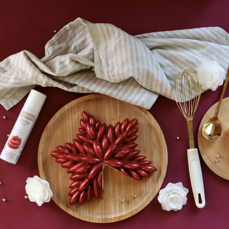 Spray colorant alimentaire métallisé rubis déco entremets - ScrapCooking
