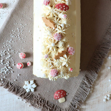 Decoration hiver pate d'amande buche  - ScrapCooking