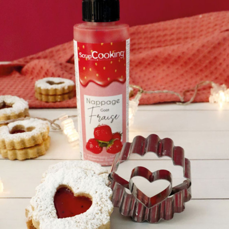 4 découpoirs Linzer coeur fraise - ScrapCooking