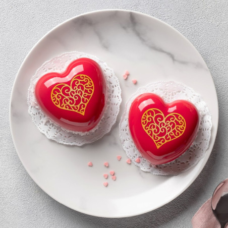 Silicone tuile mat 8 interlaced hearts | ScrapCooking