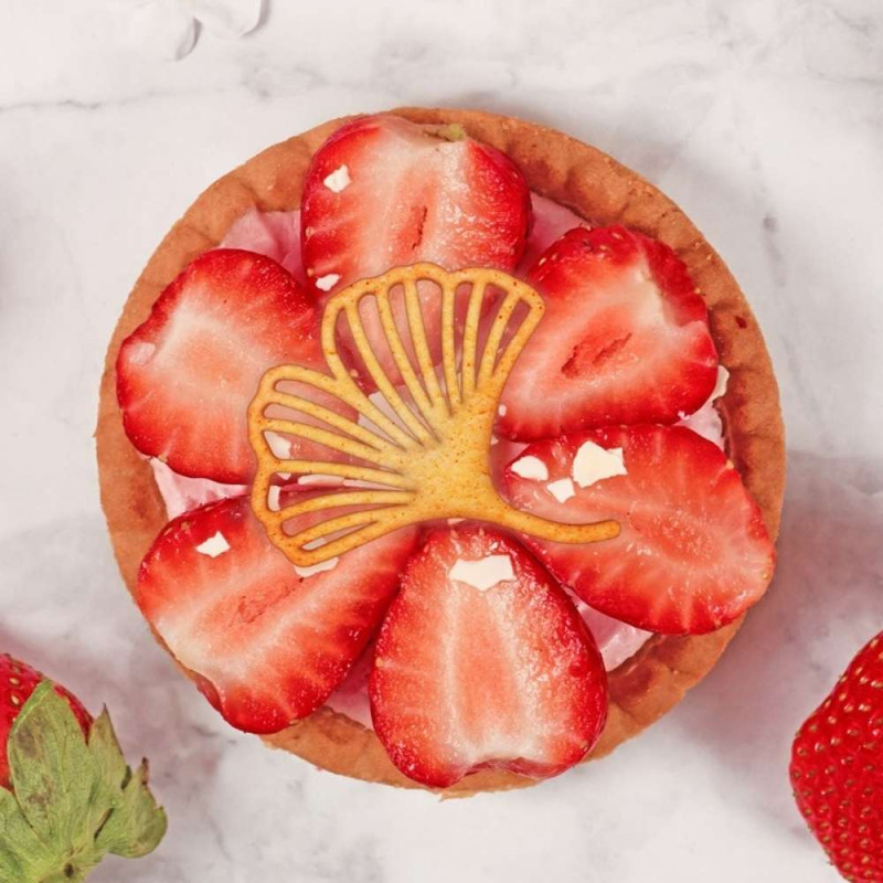 Silicone tuile mat 10 ginkgo leaves | ScrapCooking