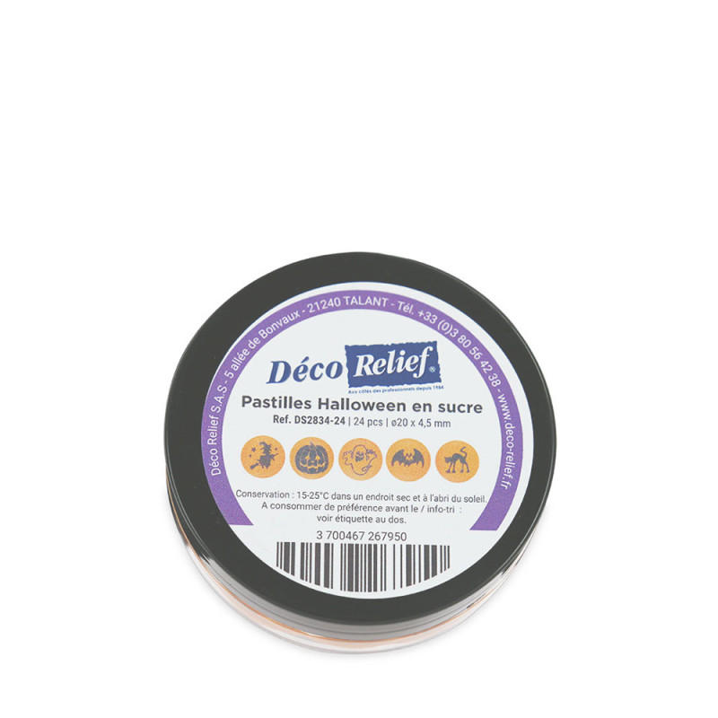 Halloween sugar discs pot x24 decoration | ScrapCooking