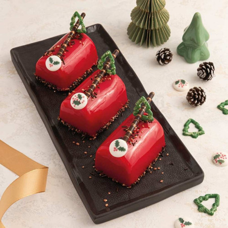 Holly sugar discs pot x24 Christmas decoration | ScrapCooking