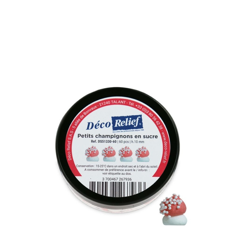 Sugar mushrooms pot x60 1cm cake decoration | ScrapCooking