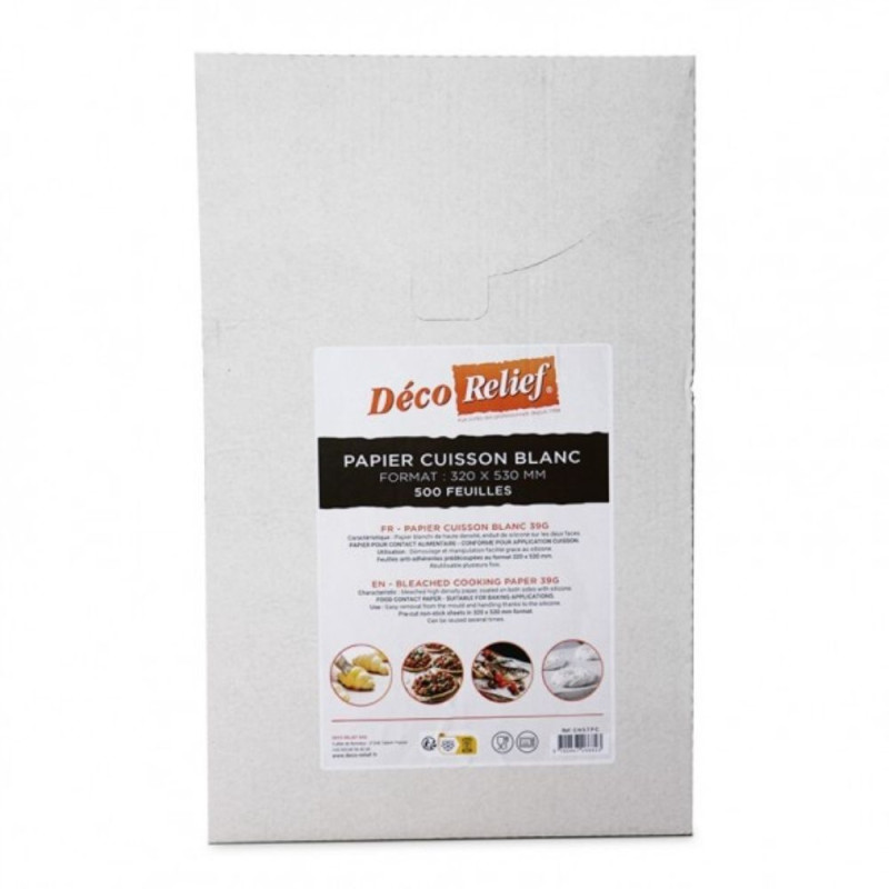 White baking paper 39g 500 sheets 32x53cm | ScrapCooking