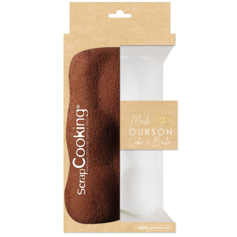 Teddy Bear 3D log silicone mould - product image 1 - ScrapCooking