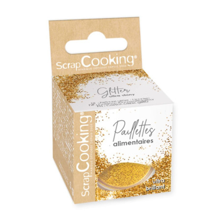 Gold edible glitter 5g - product image 1 - ScrapCooking