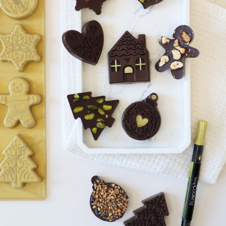 Feutre alimentaire doré à double pointe chocolat  - ScrapCooking