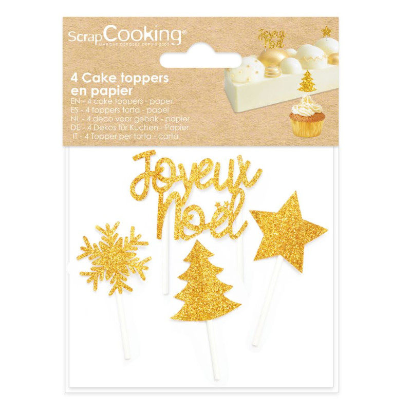 4 Gold Christmas decorations