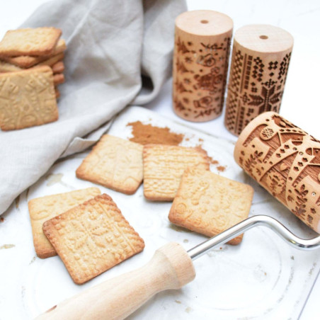 3 interchangeable mini wooden rollers Christmas - product image 4 - ScrapCooking