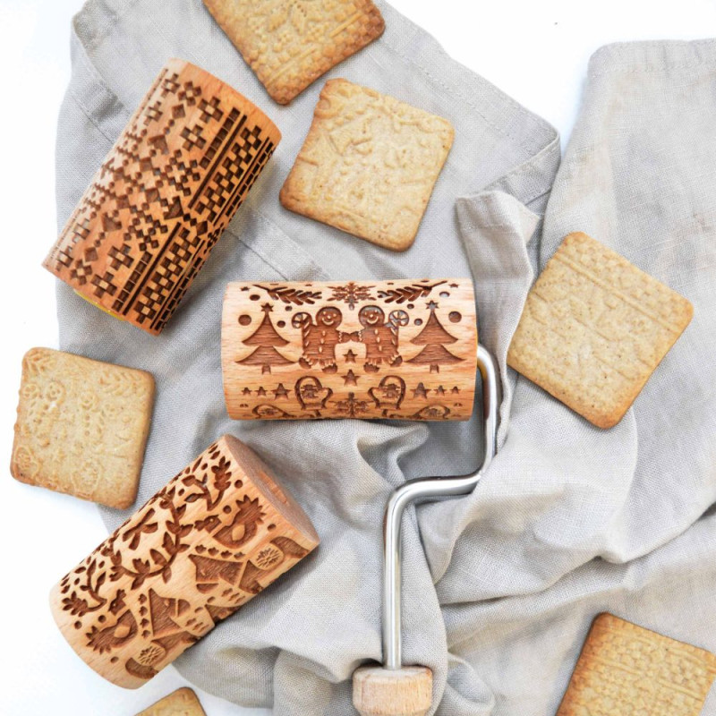 3 interchangeable mini wooden rollers Christmas - product image 5 - ScrapCooking