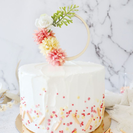 Cake topper bois fleurs sur gateau - ScrapCooking