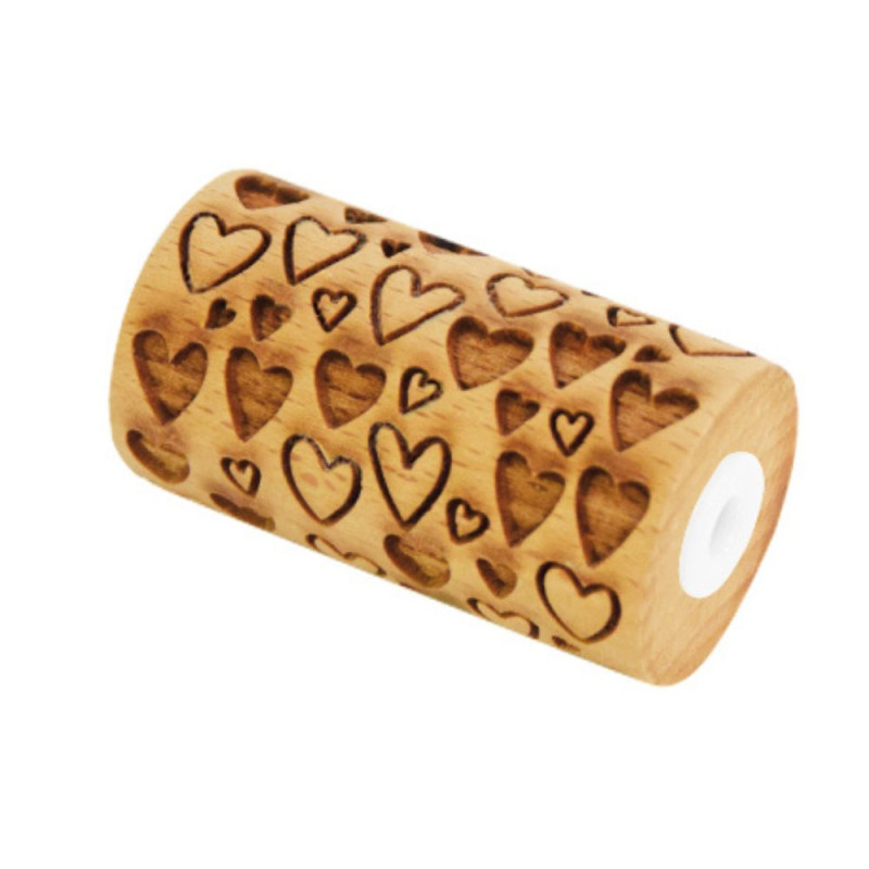 Mini embossing wooden roller Heart - product image 2 - ScrapCooking