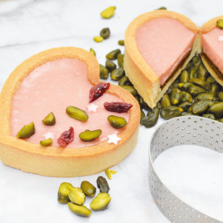 4 individual perforated heart tart rings 7.5 x 8,5 cm - product image 4 - ScrapCooking