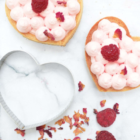 4 individual perforated heart tart rings 7.5 x 8,5 cm - product image 3 - ScrapCooking