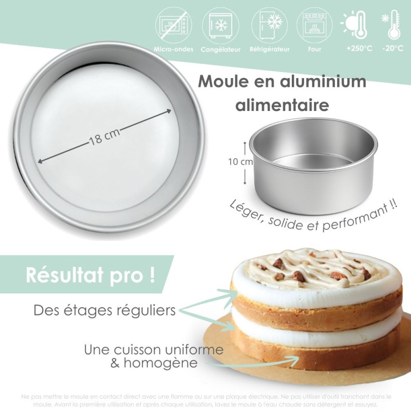 Tall aluminium layer cake mold | ScrapCooking®
