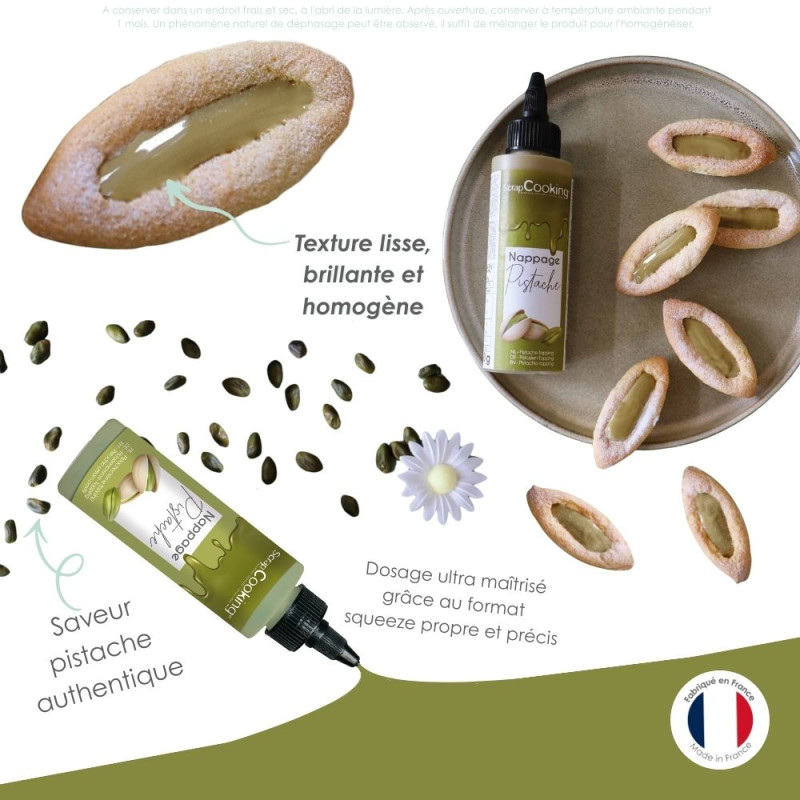 Illustration descriptive de l'utilité du nappage pistache ScrapCooking®