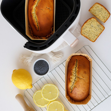 Wooden airfryer cake molds Ø 20,5cm & cupcake cases x4 | ScrapCooking®