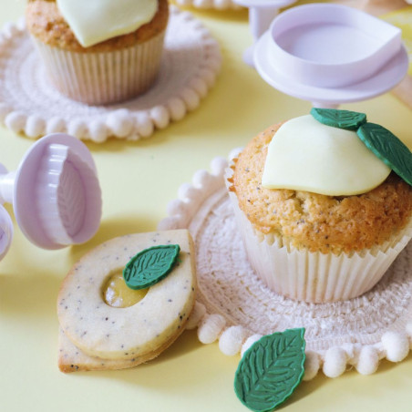 Cupcakes citron et feuilles vertes ScrapCooking®