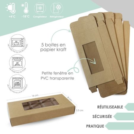 Chocolate bar kraft paper boxes x5