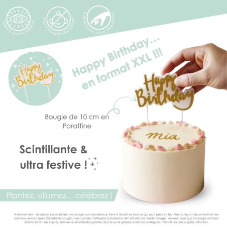 Bougie d'anniveraire XXL "Happy Birthday"