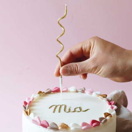 Bougies d'anniversaire torsadées dorées x12