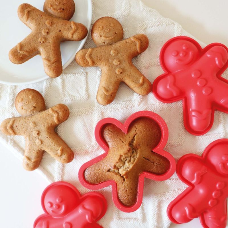 Gingerbread man silicone airfryer individual molds x6