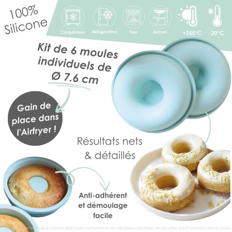 Donut silicone airfryer individual molds x6
