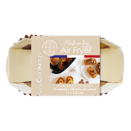 Mini wooden cake molds & 8 cupcake cases Ø11cm