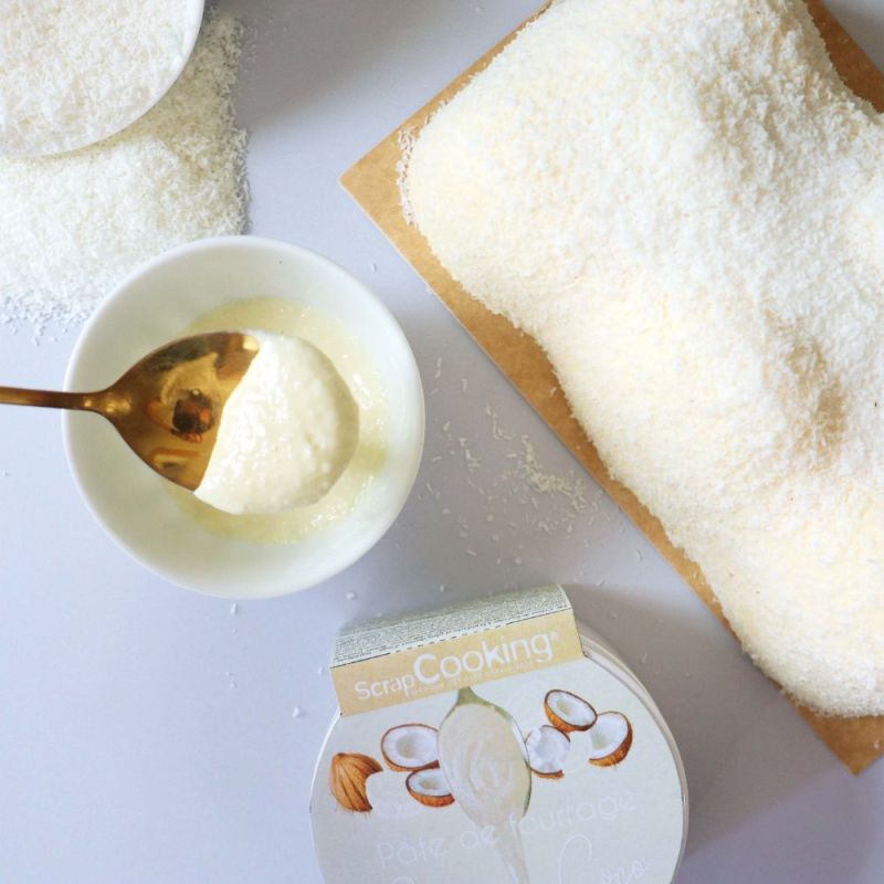 Creamy coconut flavoured filling paste