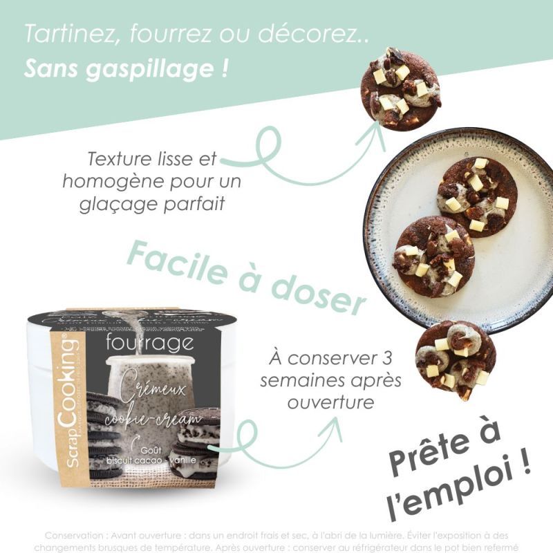Pâte de fourrage crémeuse Cookies & Cream façon Oreo