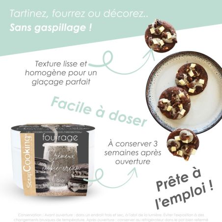Pâte de fourrage crémeuse Cookies & Cream façon Oreo