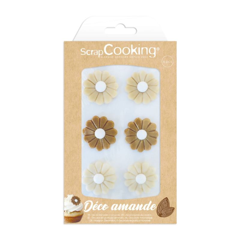 Décorations marguerites en pâte d’amande