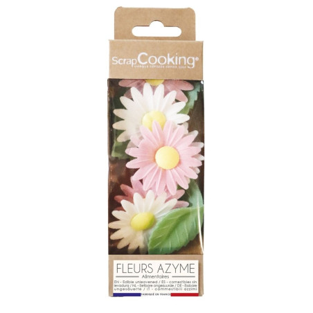 Décos azyme 6 marguerites + 6 feuilles vertes - ScrapCooking®