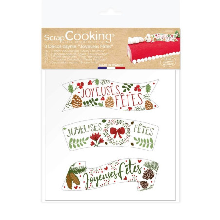 Gold-coloured Happy Holidays edible wafer cake toppers