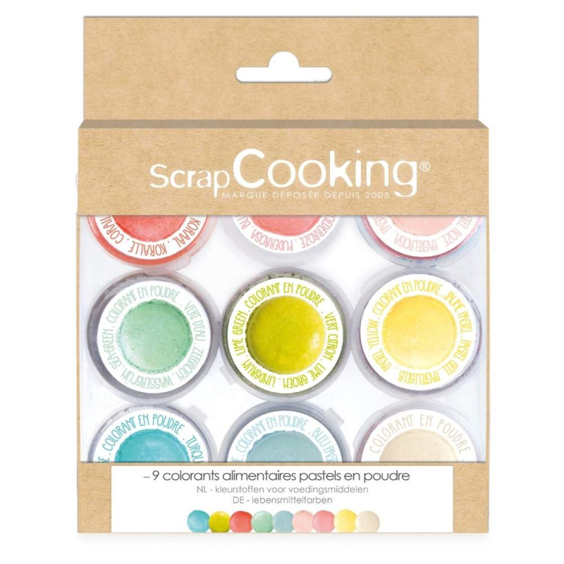 Buy pastel food coloring set in resealable jars | ScrapCooking®