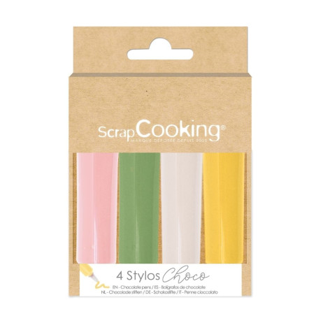 4 Choco pens pink / green / yellow / white 4X25g