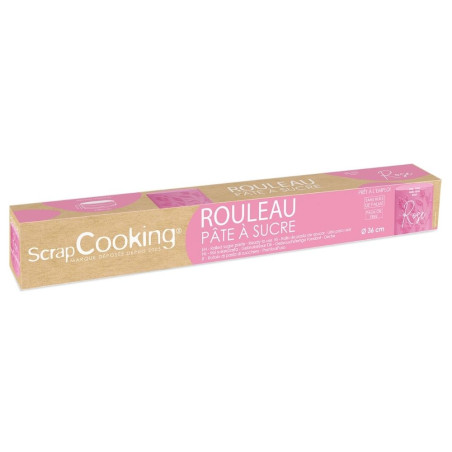 Pâte à sucre rouleau rose 36 cm - ScrapCooking