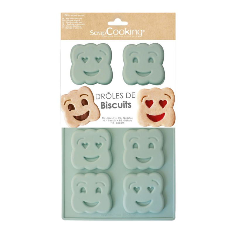 Silicone smiley face biscuits mold | ScrapCooking®