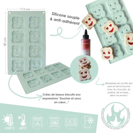 Silicone smiley face biscuits mold | ScrapCooking®